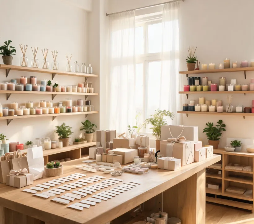 Diptyque fragrance studio shelves