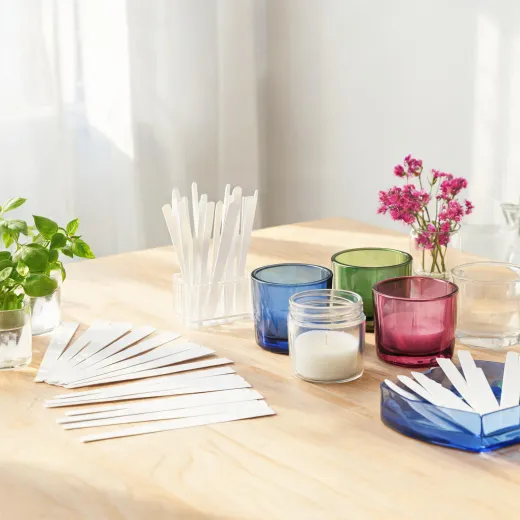 Scent blotters and candle vessels