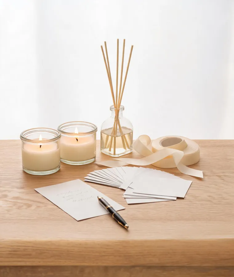 Fragrance gift assembly table
